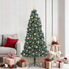 FIRDEN Artificial Pre-lit Christmas Tree with Ball Set Green 180 cm