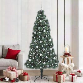 FIRDEN Artificial Pre-lit Christmas Tree with Ball Set Green 210 cm