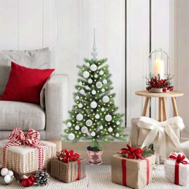 BRISNO Christmas Tree with 150 LEDs with Stand Green 90 cm PE