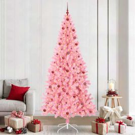 CINDOR Christmas Tree with 300 LEDs with Stand Pink 240 cm PVC