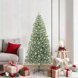 CINDEL Artificial Christmas Tree Snow Flocked with LED Light 180 cm