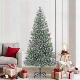 CINDEL Artificial Christmas Tree Snow Flocked with LED Light 210 cm