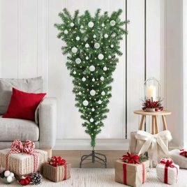 CINDEL Upside-down Artificial Pre-lit Christmas Tree with Ball Set