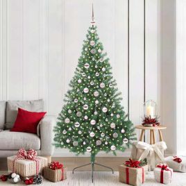 EMBERI Artificial Pre-lit Christmas Tree Green 210 cm PVC
