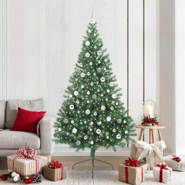 EMBERI Artificial Pre-lit Christmas Tree Green 210 cm PVC