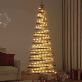 SLEEMA Christmas Tree with 130 LEDs Natural 210 cm Solid Ash wood