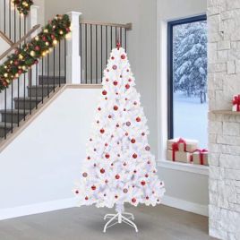 FIRROX Artificial Christmas Tree with Stand White 240 cm PVC and Steel