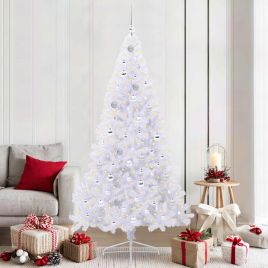 FLURRA Artificial Christmas Tree with Stand White 210 cm PVC and Steel