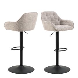 Bar Stool - BROOKE Swivel Bar Stool Height Ajustable Monza Beige 52cm
