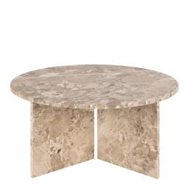 Coffee Table - VEGA Round Coffee Table Brown 90cm