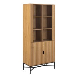 FERROWEN Display Cabinet With 4 doors and 6 Shelves in Wild Oak