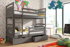 Gabby Wooden Kids Bunk Bed with Storage and Foam Mattress - Graphite