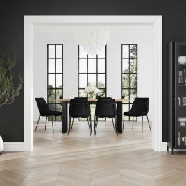 ANTIVA Dining Table Set with 4 Chairs - Black