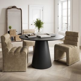 JUNELLE Wooden Dining Table - Black