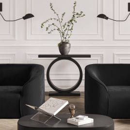 ORLESTON Wooden Console Table - Black