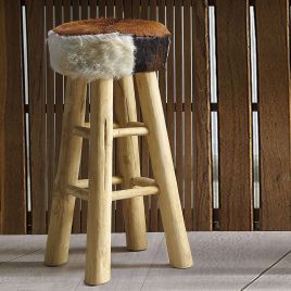 Lambskin Leather Stool WALTON