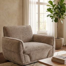 ALDERWYN Fabric Armchair - Beige