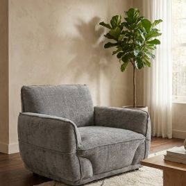 ALDERWYN Fabric Armchair - Grey