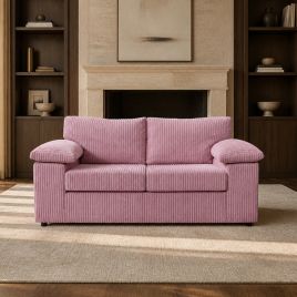 2 Seater Sofa - CORDURA Full Back Jumbo Cord Sofa Pink