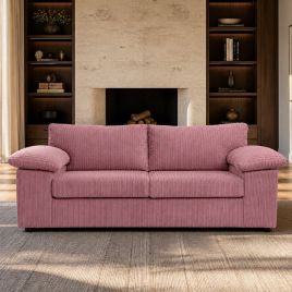 3 Seater Sofa - CORDURA Full Back Jumbo Cord Sofa Pink