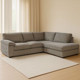 Corner Sofa AMALFI Standard Back Jumbo Cord Right Hand Facing Corner Sofa - Charcoal