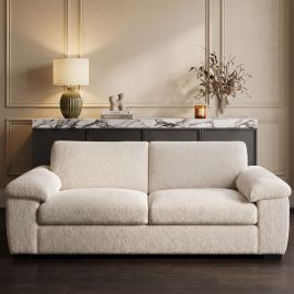 CORDURA Boucle Fabric 3 Seater Fullback Sofa - White