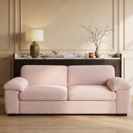 CORDURA Boucle Fabric 3 Seater Fullback Sofa - Pink