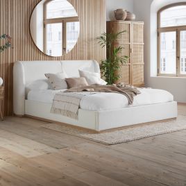 EVRALE Kingsize Fabric Bedframe - White