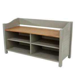 CECILIA Grey Shoe Cabinet - Large-sized, 2 Shelves, Holds 8 Pairs