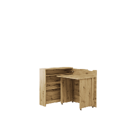 Office Desk - WILLA Convertible Hidden Desk Right Side Oak Artisan 90cm