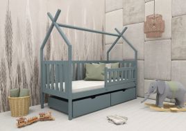 Single Bed - YUNA Wooden 3ft Bed Grey Matt