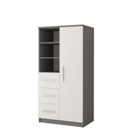 Display Rack - BRAYDEN Display Cabinet Grey Matt 80cm