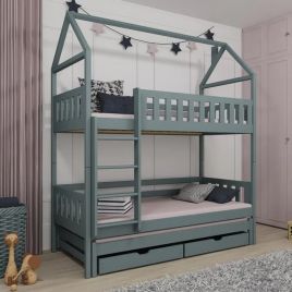 Bunk Bed - STACKWELL Bedframe with Foam Bonnell Mattress - Grey