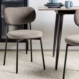 Set of 2 Boucle Dining Chairs Taupe CASEY