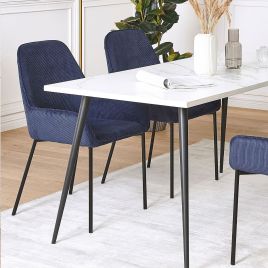 Set of 2 Jumbo Cord Dining Chairs Blue LOVERNA