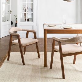 FIELDENMERE Wooden Dining Chairs - Set of 2 - Dark Brown