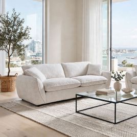 CARVELLO Fabric 2 Seater Sofa - Beige
