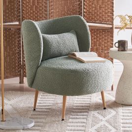 Armchair OTSBY II with Cushion Boucle Green