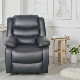 ASHBYNE Faux Leather Armchair - Black