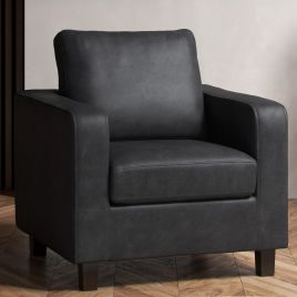 CAVRENO PU Leather Armchair - Black