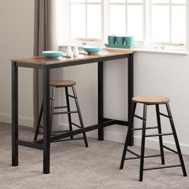 Athens Breakfast Bar Set - Acacia Effect Black