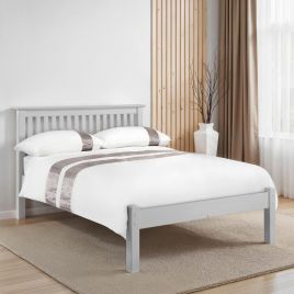 Barcelona Solid Pine and MDF Bed 135cm - Dove Grey