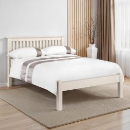 Barcelona White or Pine LFE Bed Frame-Kingsize 5ft - Stone White