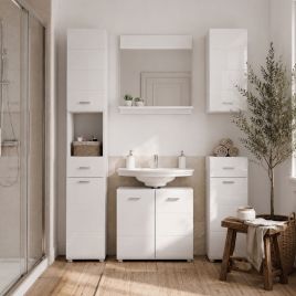 GLACIER 5 Piece Bathroom Furniture Set - White