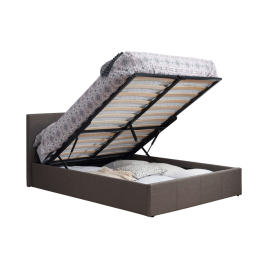 Birlea Berlin Fabric or Crushed Velvet Ottoman Bed - Kingsize 5ft - Grey
