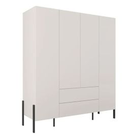 ALDEN 4 Door Wardrobe with 2 Drawers Beige - 180cm