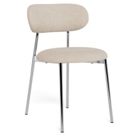 MELODY Fabric Dining Chair with Chrome Base Set of 2 - Sand