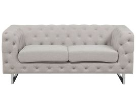 2 Seater Fabric Sofa Beige VISSLAND