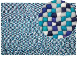 Felt Ball Rug 160x230cm Multicolour Blue
