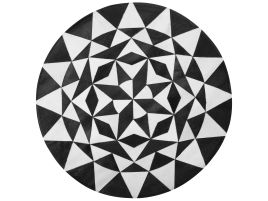 Round Cowhide Rug 140cm Black and White